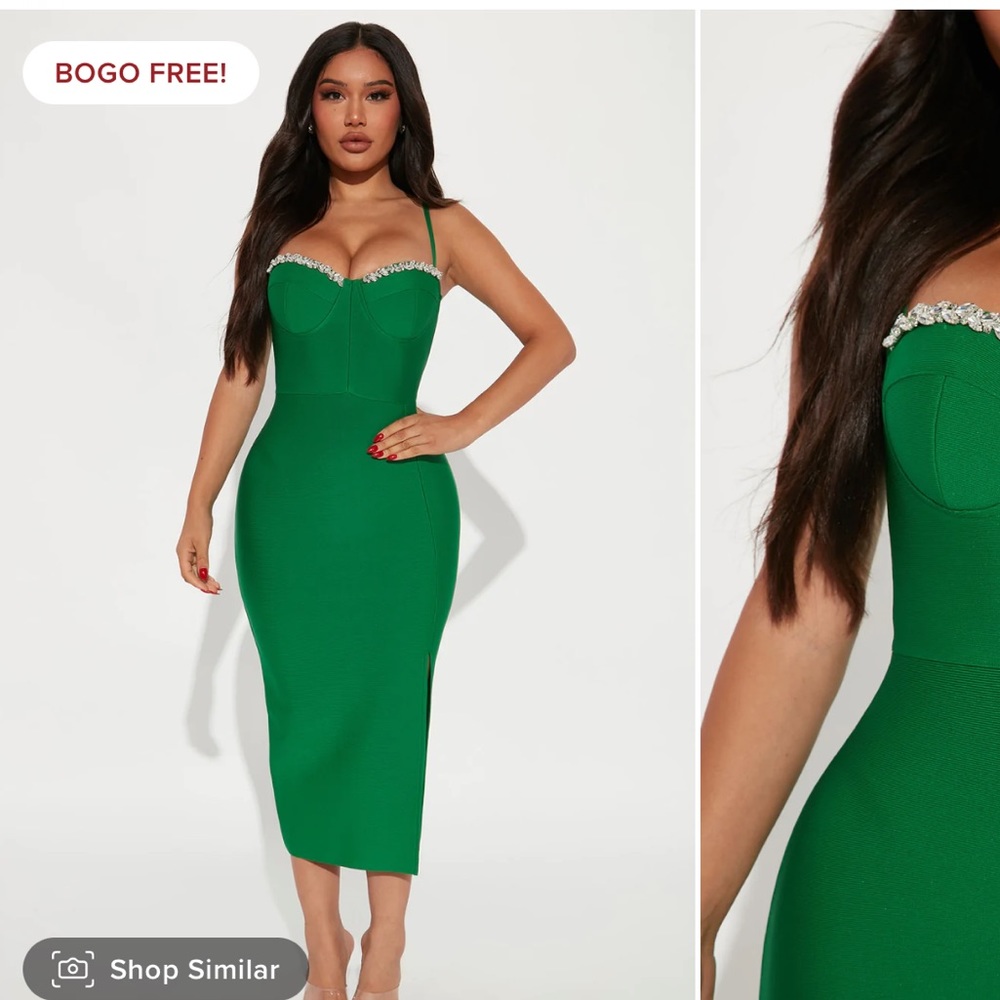 Green sexy bandage dress